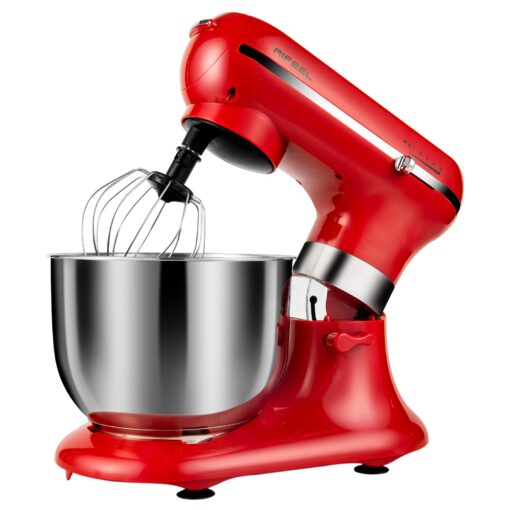 AIFEEL Stand Mixer,Electric Food Mixer with 7.5QT+5.5QT Two Stainless Steel Bowls, Tilt-Head Electric Kitchen Mixer with Dough Hook,Egg Whisk,Flat Beater,Splash Guard (Red) - Image 6