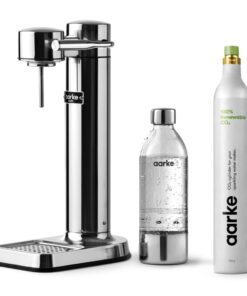 aarke Carbonator lll with CO2 Cylinder, Sparkling & Carbonation Water Machine, Stainless Steel with PET BPA-Free Reusable Bottle Volume 800 mL (Stainless Steel)