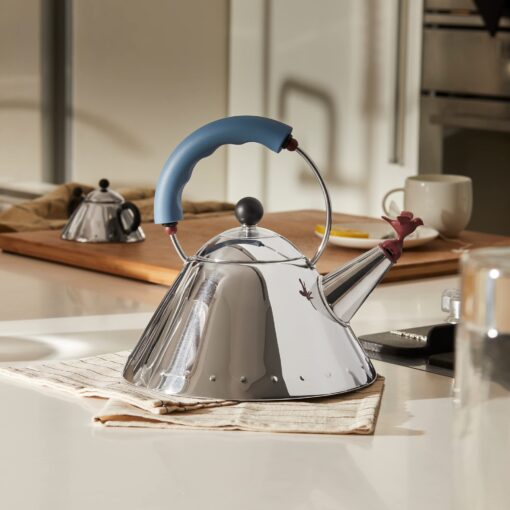 Alessi Kettle, 9'' H x 8.5'' W x 8.5'' D, Blue - Image 2