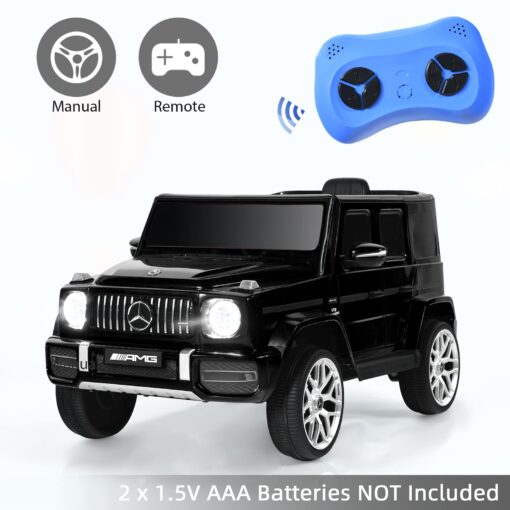 INFANS Licensed Mercedes Benz G63 Kids Ride On Car, 12V Electric Vehicle with Remote Control, Double Open Doors, Music, Bluetooth, Wheels Suspension, Battery Powered for Children Boy Girl (Black) - Image 7