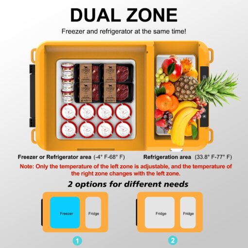 12v Car Refrigerator, Electric Cooler 28 Quart, Portable Fridge with Wheels, Freezer Compressor Cooler -4℉~68℉ 12/24V DC 100~240V AC Support App Control for Truck, Camping, Road Trips, Travel, RV - Image 7