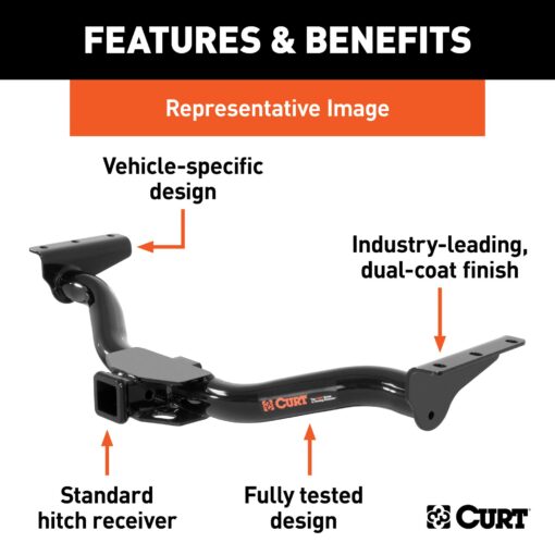 CURT 13453 Class 3 Trailer Hitch, 2-Inch Receiver, Fits Select Toyota Highlander,Black - Image 7