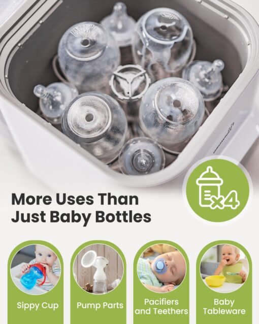 Grownsy EaseClean Bottle Washer Pro | All-in-One Bottle Washer and Sterilizer and Dryer | Baby Bottle Washer for Bottles, Pump Parts & Baby Essentials | Replaces Hand Washing - Image 5
