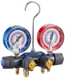 Yellow Jacket 49974 Titan® A2L 4-Valve Manifold Only, 3-1/8" (80mm) Gauges, R-32/454B/410A