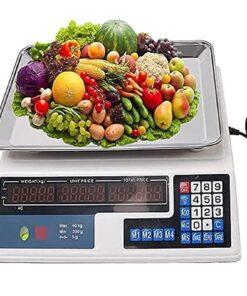 ZOCWJK Electronic Scales Digital Electronic Scales Digital Price Computing Scale, Electronic Digital Scales for Food Meat Fruit Produce, with LED Tare Zero Function, 40KG/2(