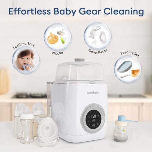 MOMFANN 4 in 1 Baby Bottle Washer with 2 Wash Time, Baby Bottle Sterilizer and Dryer, Save time & Effort, Easy to Use, Grey - Image 5
