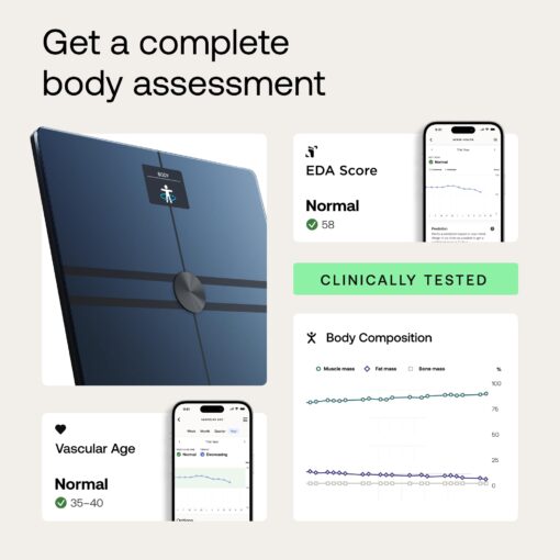 WITHINGS Body Comp - Scale for Body Weight and Complete Body Analysis, Wi-Fi & Bluetooth, Baby Digital Scale, Accurate Visceral Fat, Heart Health, Scales Compatible with Apple, FSA/HSA - Image 5