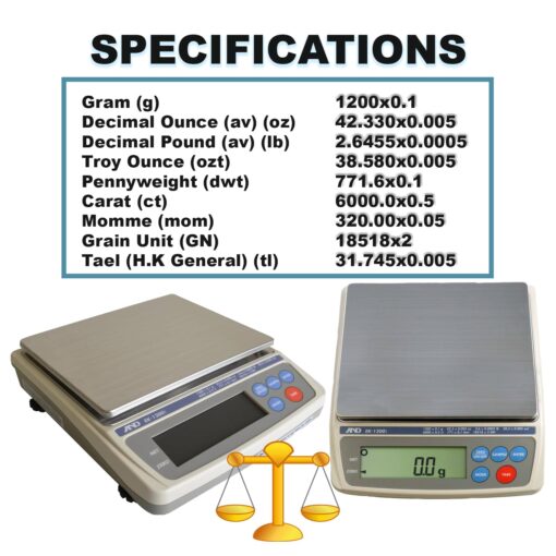 A&D EK1200i Legal for Trade Gold Scale - Certified Precision for Professional Jewelry Weighing - Image 2