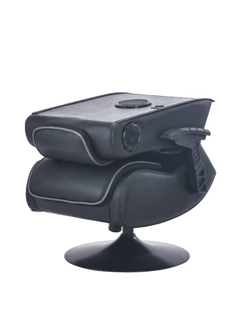X Rocker Pro Lounging Video Gaming Pedestal Chair with Armrests, Built-In Audio & Vibration via Wireless Bluetooth, Foldable, Vegan Leather, 275 lbs Max, Black - Image 3