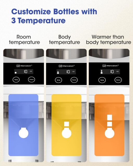 Mercalon Instant Formula Maker, Fast and Customizable Formula Dispenser Machine with Accurate Temperature Control for Baby, Automatic Powder Blending for All Brands of Bottle and Formula, Black/White - Image 5