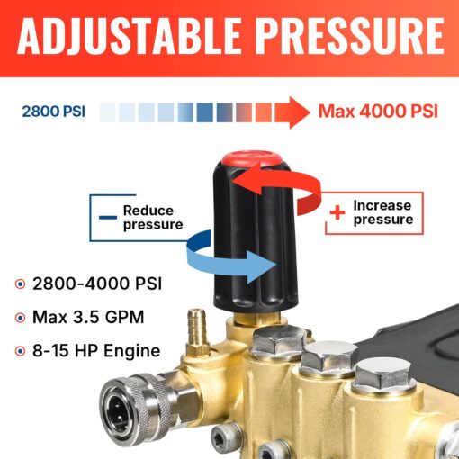 YAMATIC Horizontal Triplex Plunger Pressure Washer Pump 1" Shaft 4000 PSI 3.5 GPM, Replacement for Simpson AAA 90034, 90039,90038, Honda GX340, GX390, GX270 for Industrial Gas Powered Washers - Image 4