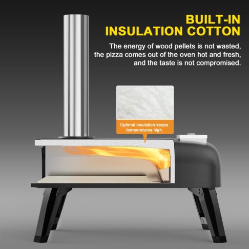 aidpiza Pizza Oven Outdoor 12" Wood Fired Pizza Ovens Pellet Pizza Stove for outside, Portable Stainless Steel Pizza Oven for Backyard Pizza Oven - Image 5