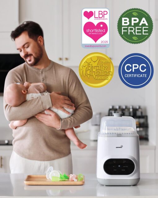 Grownsy EaseClean Bottle Washer Pro | All-in-One Bottle Washer and Sterilizer and Dryer | Baby Bottle Washer for Bottles, Pump Parts & Baby Essentials | Replaces Hand Washing - Image 2