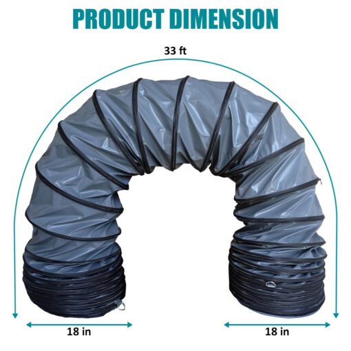 33FT Premium PVC Flexible Duct Hosing for Exhaust Fan -20 to 180°F (18 Inch ID) - Image 6