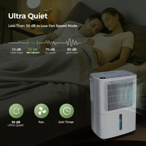 2,500 Sq.Ft Dehumidifier for Basement with Drain Hose, 31 Pint Dehumidifiers for Home with 3 Modes, Smart Humidity Control & Display, 24HR Timer, Auto Defrost for Large Room, Bathroom,Bedroom - Image 3