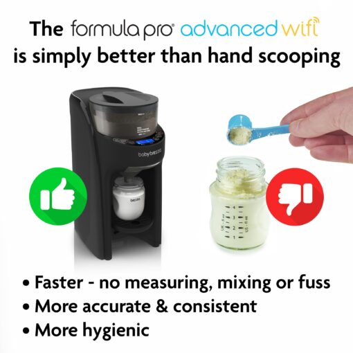 Baby Brezza Formula Pro Advanced WiFi Formula Dispenser - Automatically Mix a Warm Formula Bottle From Your Phone Instantly – Easily Make Bottle With Automatic Powder Blending Machine, Black - Image 5