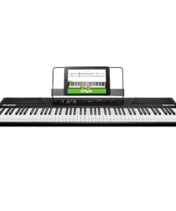 Alesis Recital – 88 Key Digital Piano Keyboard with Semi Weighted Keys, 2x20W Speakers, 5 Voices, Split, Layer and Lesson Mode, FX and Piano Lessons