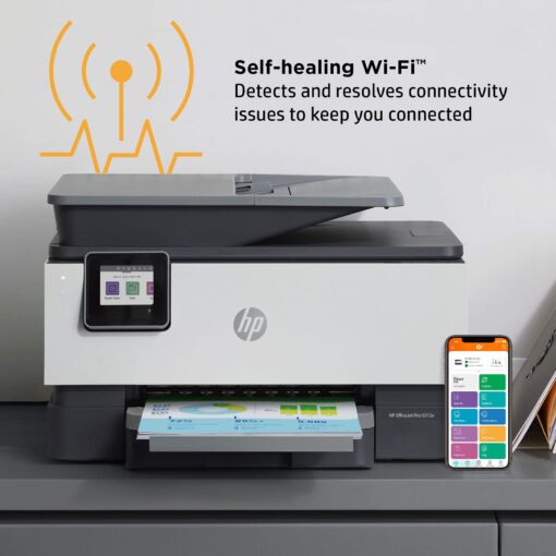 HP OfficeJet Pro 9015e Wireless Color All-in-One Printer with bonus 6 months Instant ink with HP+ (1G5L3A),Gray - Image 9