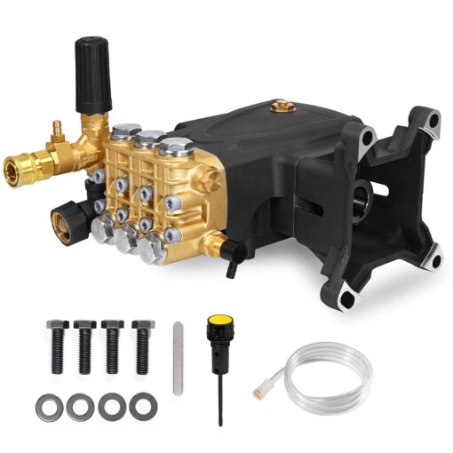 YAMATIC Horizontal Triplex Plunger Pressure Washer Pump 1" Shaft 4300 PSI 4.2 GPM, Replacement for Simpson AAA 90034, 90039,90038, Honda GX340, GX390, GX270 for Industrial Gas Powered Washers