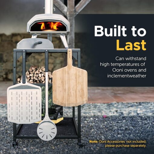 ooni Medium Modular Table - 31x22x35 Inch Pizza Oven Cart, Stainless Steel Pizza Oven Stand, Grill Barbecue Stand, Outdoor Table, Pizza Oven Accessories, Outdoor Pizza Oven Tables, Pizza Station - Image 8