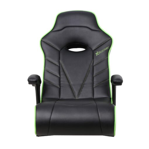 X Rocker Limewire Video Gaming Floor Chair with Armrests, Built-In Audio via Wireless Bluetooth, Foldable, Vegan Leather, 300 lbs Max, Amazon Exclusive, Black with Green - Image 9