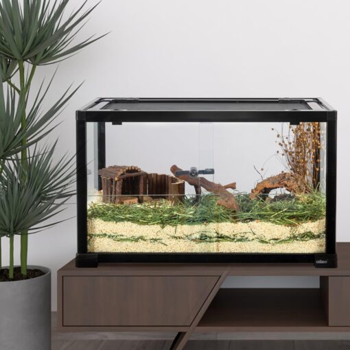 OiiBO Reptile Tank Terrarium 24" x 16" x 16", 2 in 1 Reptile Habitat Terrarium with Front Sliding Doors Screen Ventilation for Lizard Gecko Tortoise - Image 3