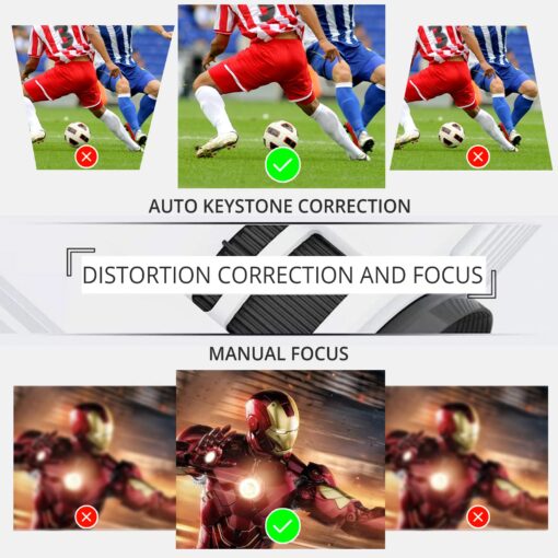 AKASO WT50 Mini Projector with WiFi and Bluetooth, 1080P DLP Portable Movie Projector Home and Outdoor, Built-in Battery & Android System, Cookie Projector for iPhone and Phone - Image 4