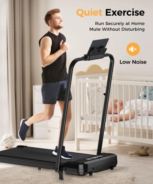 Zisgner Walking Pad, Under Desk Treadmill, Walking Pad with Incline, 2 in 1 Treadmills for Home/Office, Compact Portable Foldable Treadmill, Installation-Free Low Noise, Safety Lock and LED Display - Image 2