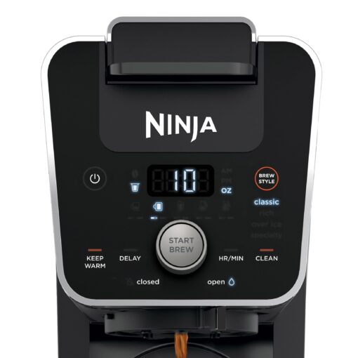 Ninja CFP451CO DualBrew System 14-Cup Coffee Maker, Single-Serve Pods & Grounds, 4 Brew Styles, Built-In Fold Away Frother, 70-oz. Water Reservoir & Carafe, Black (Renewed) - Image 3