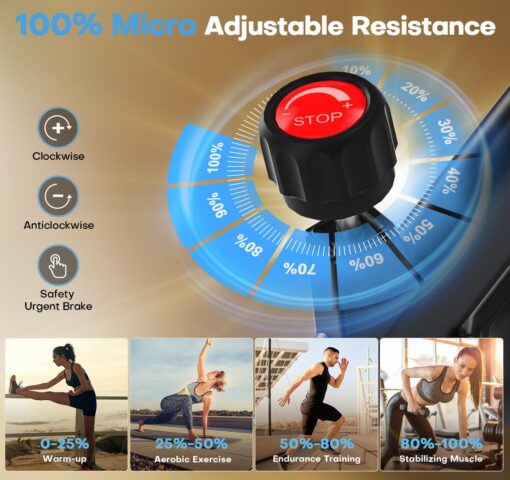Exercise Bike, CHAOKE Quiet Magnetic Resistance 300LB Capacity Stationary Bike for Home with App Compatible, Indoor Bike with Comfortable Seat and Digital Display - Image 6
