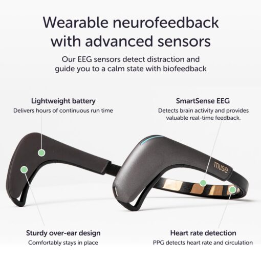 MUSE 2: Smart Meditation Headband | Mindfulness & Relaxation Aid with Real-Time Sound Feedback | Multi Sensor Biofeedback Devices for Home Use with Responsive Sound Feedback Guidance - Image 4