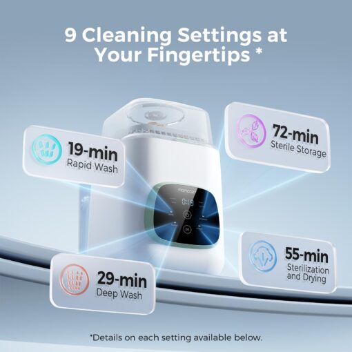 Momcozy KleanPal Pro Baby Bottle Washer, Sterilizer & Dryer - All-in-One Cleaning Machine for Bottles, Pump Parts & Baby Essentials - Time-Saving & Effortless Care - Image 6