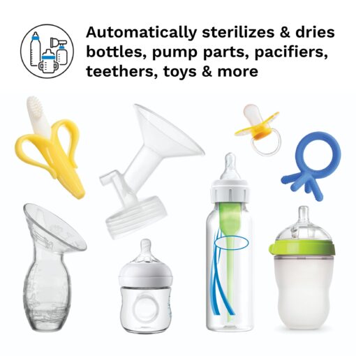 Baby Brezza Baby Bottle Sterilizer and Dryer Machine – Electric Steam Sterilization - Universal Fit - Pacifiers, Glass, Plastic, and Newborn Feeding Bottles, Charcoal - Image 9