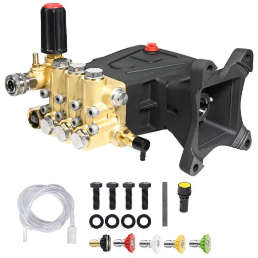 YAMATIC Horizontal Triplex Plunger Pressure Washer Pump 1" Shaft 4000 PSI 4 GPM, Replacement for Simpson AAA 90034, 90039,90038, Honda GX340, GX390, GX270 for Industrial Gas Powered Washers