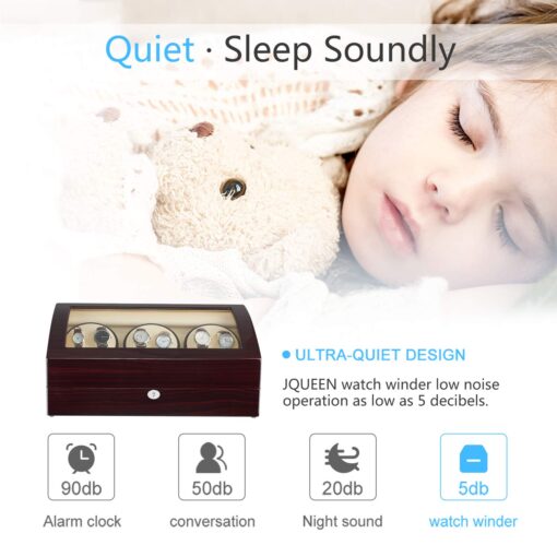 JQUEEN Six Watch Winders 7 Storages with Three Quiet Mabuchi Motors - Image 6