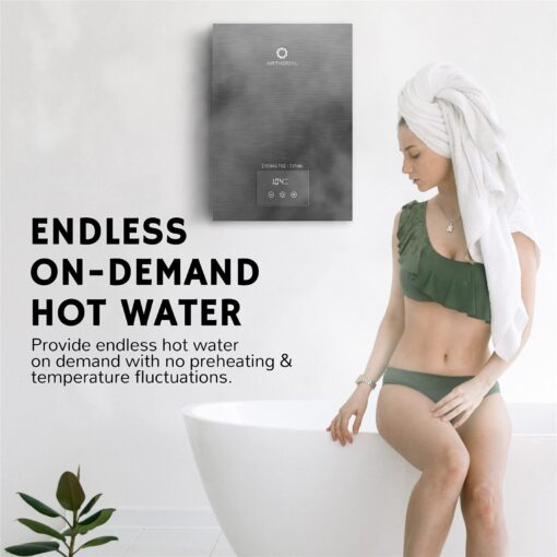 Airthereal Electric Tankless Water Heater 18kW, 240Volts - Endless On-Demand Hot Water - Self Modulates to Save Energy Use - Small Enough to Install Anywhere - for 2 Showers, Evening Tide series - Image 8
