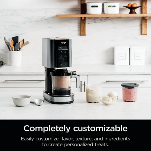 Ninja NC300 CREAMi Ice Cream Maker with (2) Pint Containers & Lids, Silver (Renewed) - Image 2