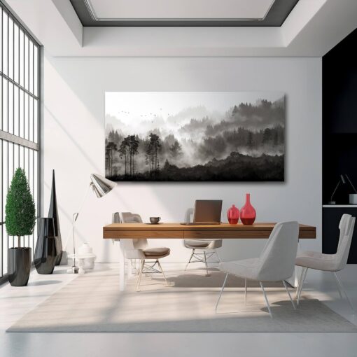 YJYart Large Artwork for Living Room Wall Canvas Art Mountains Nature Painting Artwork for Bedroom Kitchen Dining Room Modern Home Decoration 30"x 60" - Image 6