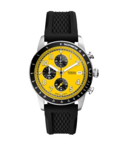 Fossil Men's Sport Tourer Quartz Stainless Steel Chronograph Watch, Color: Black Silicone (Model: FS6044)