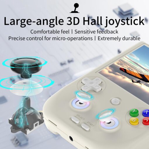 RG406V Handheld Game Console Preloaded Games RG 406V 4-inch IPS Multi-touch Screen Retro Game Console 128G UFS2.2 Android 13 Retro Emulator RG406V 5500mAh Battery 1080p DP WIFI Bluetooth Beige White - Image 6