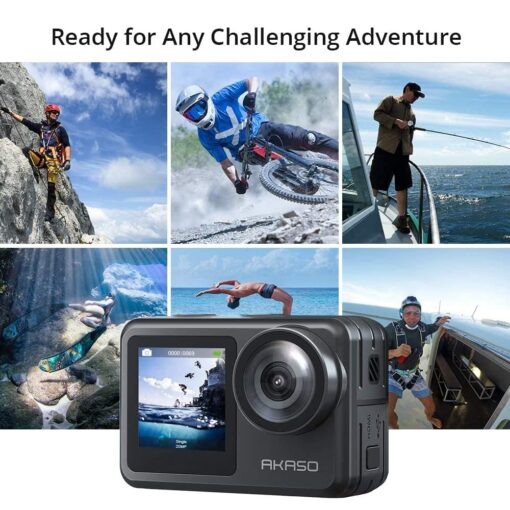 AKASO Brave 7 LE 4K30fps Action Camera with 64GB MicroSDXC U3 Memory Card Accessories Kit Bundle Ultra HD 131FT Waterproof Camera EIS 2.0 WiFi Remote Control Zoom Underwater Camera - Image 4