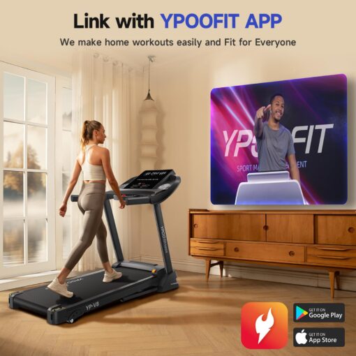 Treadmills for Home Use, Walking Pad Treadmill with Incline, Auto Foldable Treadmill for Home, 8.0 MPH Running Treadmill with Bluetooth Enabled, 300 lbs User Capacity - Image 5