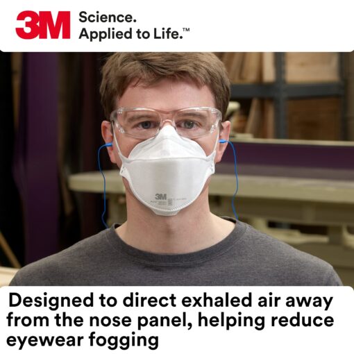 3M Aura Particulate Respirator 9210+, N95, Pack of 240 Disposable Respirators, NIOSH APPROVED, Convenient Individually Wrapped, Stapled Flat Fold Design, Low Profile Design Reduces Eyewear Fogging - Image 3
