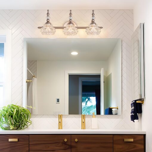 ZILANL Brushed Nickel Bathroom Vanity Light Fixtures Modern 3-Light Vanity Lights Bathroom Lighting Fixtures Vintage Wall Sconces Light Living Room Vanity Lighting Fixtures Over Mirror - Image 7