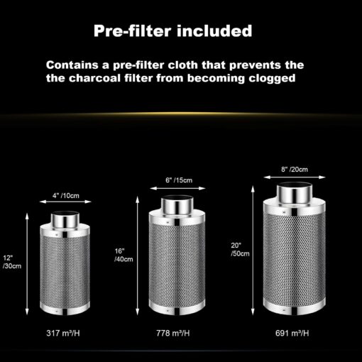 SunStream 8" Grow Tent Ventilation Kit, 720 CFM Inline Fan, Carbon Filter, 25ft Ducting Ventilation System for 4x4/5x5 Grow Tents Indoor Gardening, Hydroponics - Image 8