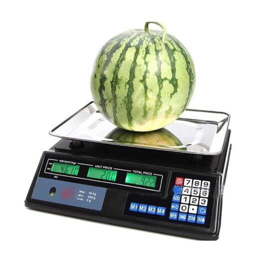 ZOCWJK Digital Scales Food,Kitchen Food Scales Electronic Scales Digital Price Computing Scale, Electronic Digital Scales for Food Meat Fruit Produce, with LED Tare Zero Fu(Black