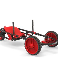 YBIKE Explorer Pedal Car - 3-Wheel Go Kart for Kids, Ride On Toys for Girls and Boys, Ages 4 & Up, Steer with Handles, Adjustable Frame & Seat, Up to 155 lbs, Red & Black