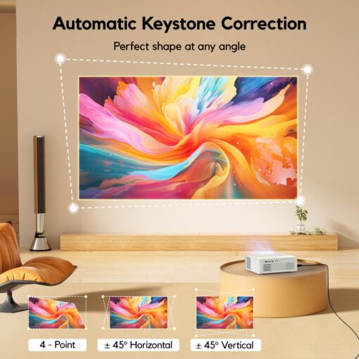 AKIYO Smart Projector With WiFi and Bluetooth, 600ANSI Portable Mini, 50% Zoom, Native 1080P Compatible With iOS/Android/HDMI/USB - Netflix Licensed & Auto Focus/Keystone - Image 6