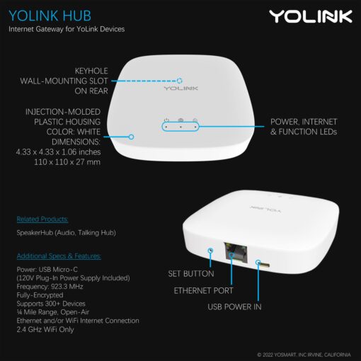 YoLink Smart Home Starter Kit: Smart Plug Mini, Siren Alarm, Water Leak Sensor, Motion Sensor, Temperature/Humidity Sensor, 2 Door/Window Sensors & Hub - Image 3