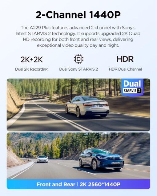 【Bundle: VIOFO A229 Plus 2CH + CPL】 VIOFO A229 Plus Dash Cam with Dual STARVIS 2 Sensors, 2 Channel HDR, 1440P+1440P Front and Rear - Image 8